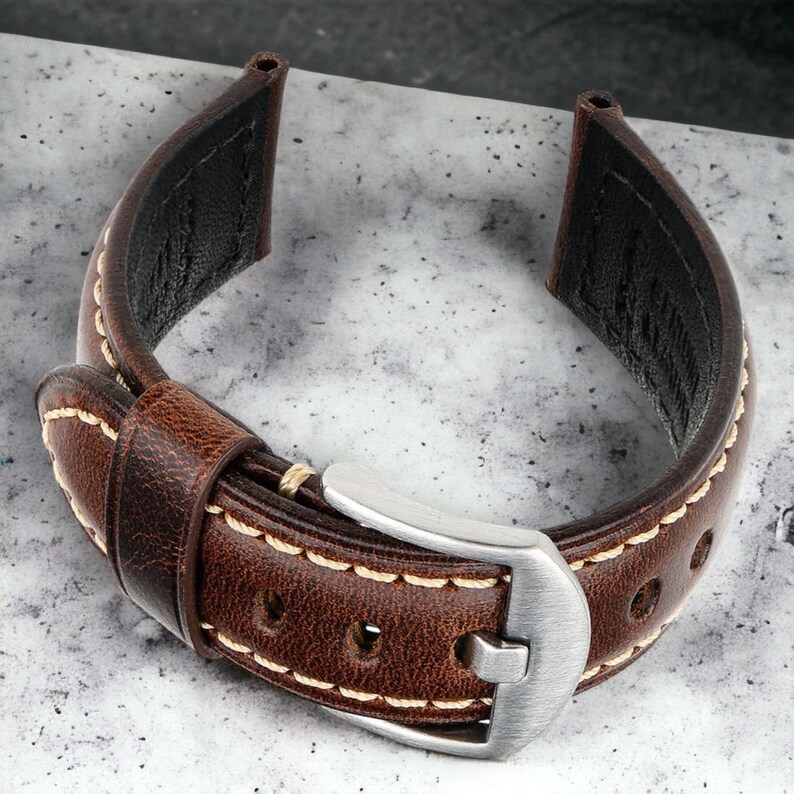 18mm-26mm Pre-V Screw Buckle – Fits Panerai 40mm 44mm 47mm Leather Watch Band