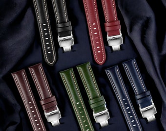 Cinturino vintage in vera pelle per orologio Omega x Swatch Speedmaster Moonswatch 20 mm