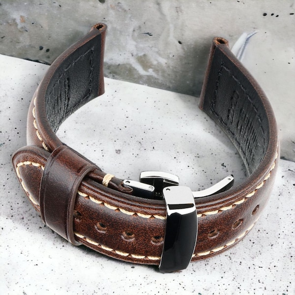 Bracelet de remplacement Panerai Bracelet de montre en cuir véritable Bracelet avec boucle 18/19/20/22/23/24/26 mm