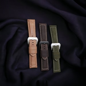 Panerai Replacement Strap Genuine leather Watch Band with Buckle 20 22 24 26mm