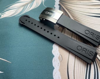Correa de caucho fluorado FKM para Oris Aquis Diver – 24 x 12 mm
