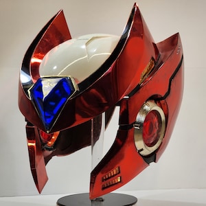 Zero Helmet Mega Man X Chrome Red - Fully Lit, 1:1 Scale