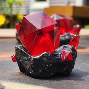 Ruby w/ Plaque - Zelda: Breath of the Wild / Tears of the Kingdom - Real ruby in rock ore.