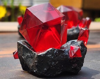 Ruby w/ Plaque - Zelda: Breath of the Wild / Tears of the Kingdom - Real ruby in rock ore.