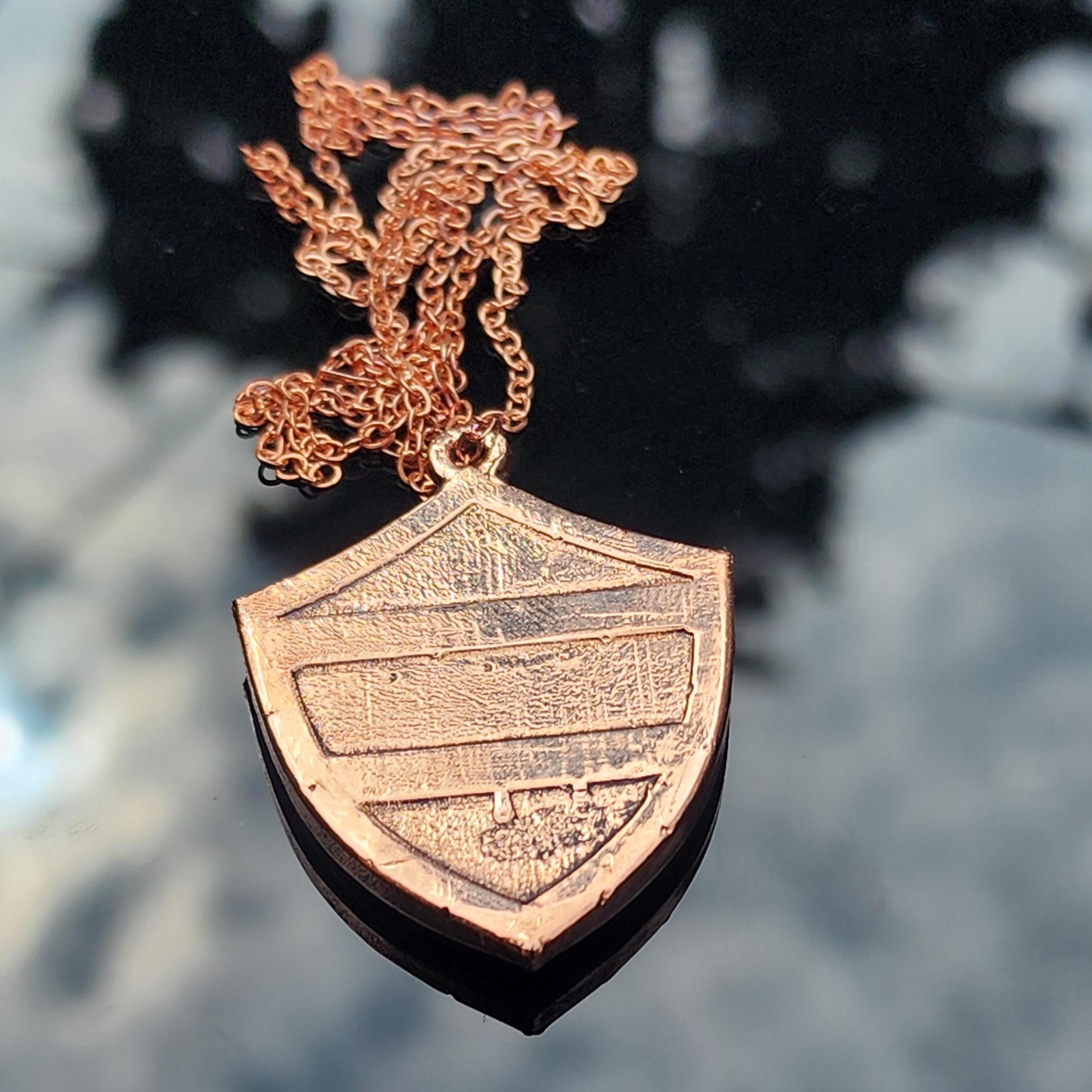 Hylian Shield Pendant Necklace - Rose Gold (copper) Plated - the