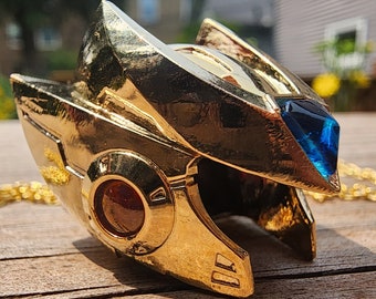 Zero Helmet -  24k Gold Plated Necklace, Keychain, Display Piece 1:10 Scale - Mega Man X