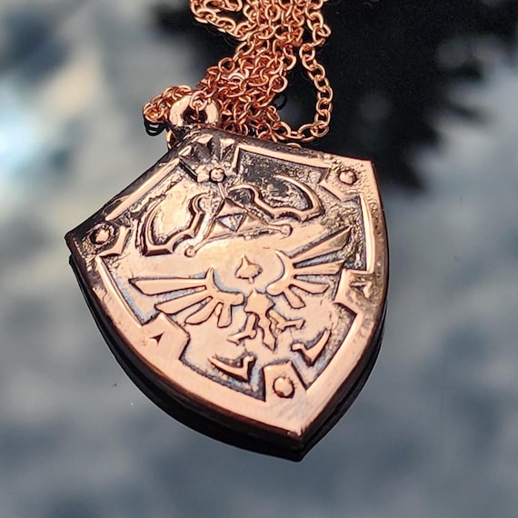 Hylian Shield Pendant Necklace - Rose Gold (copper) Plated - the