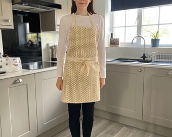 Dandelion Flower Two Pocket or Floral Button Accent Bib Apron Perfect for Cooking Grilling Baking Gardening Hostess Gift for Chef or Cooks