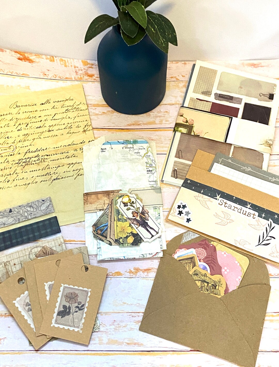 Vintage Paper Ephemera Pack for Junk Journals, Craft Supplies Set ...