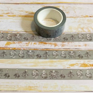 Washi Tape - Black and White Flower Vases Decorative Tape