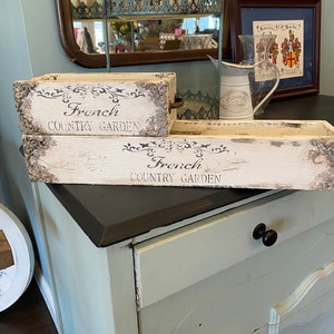 Rustic French Country Garden Planter Box 10x5 or 12x8.5 French Country Garden Box Take Off on The Best Seller In 21x5!