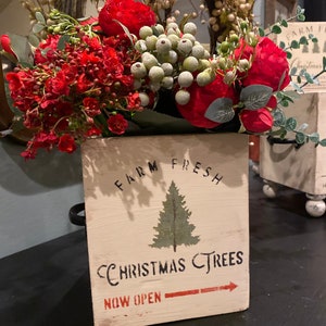 6x7.25 Rustic Farmhouse Country Centerpiece Farm Fresh Christmas Tree Now Open Floral or Tree Decor Box!