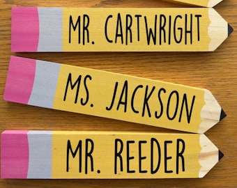 Teacher Pencil, Pencil Name Plate, Teacher Gift, Teacher Name Plate, Teacher Appreciation Gift, Personalized Teacher Pencil, Back To School