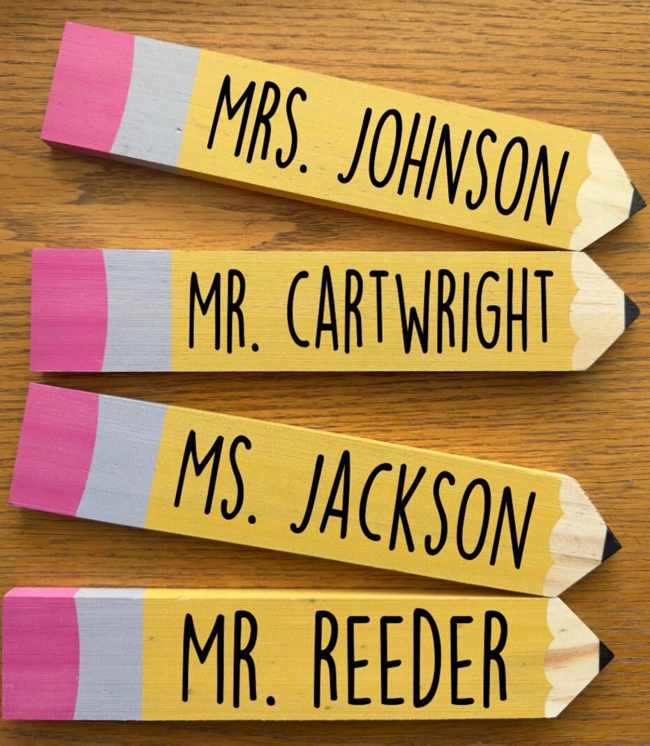 Teacher Pencil, Pencil Name Plate, Teacher Gift, Teacher Name Plate, Teacher Appreciation Gift, Personalized Teacher Pencil, Back To School