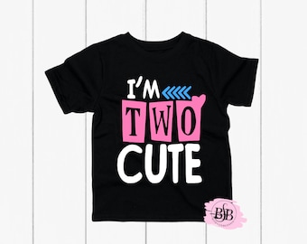 I'm Two Cute, Two Cute Shirt, Birthday Girl Shirt, Girl Birthday Shirt, 2nd Birthday Shirt, Mr Two Cute Shirt, Birthday Girl, Birthday Shirt