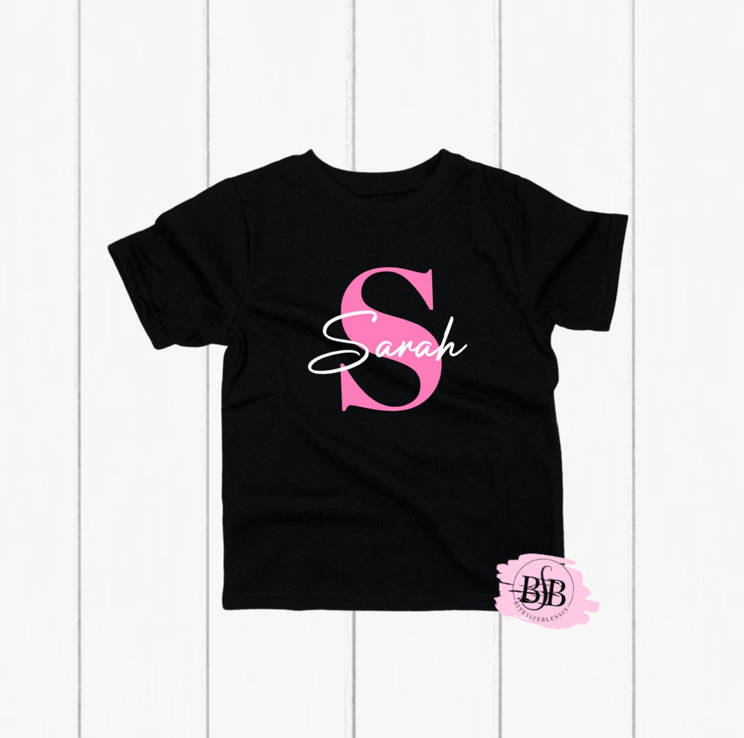Girls Custom Graphic Tees Personalized Name Tri-Color Bold
