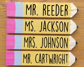 Teacher Pencil, Pencil Name Plate, Teacher Gift, Teacher Name Plate, Teacher Appreciation Gift, Personalized Teacher Pencil, Back To School