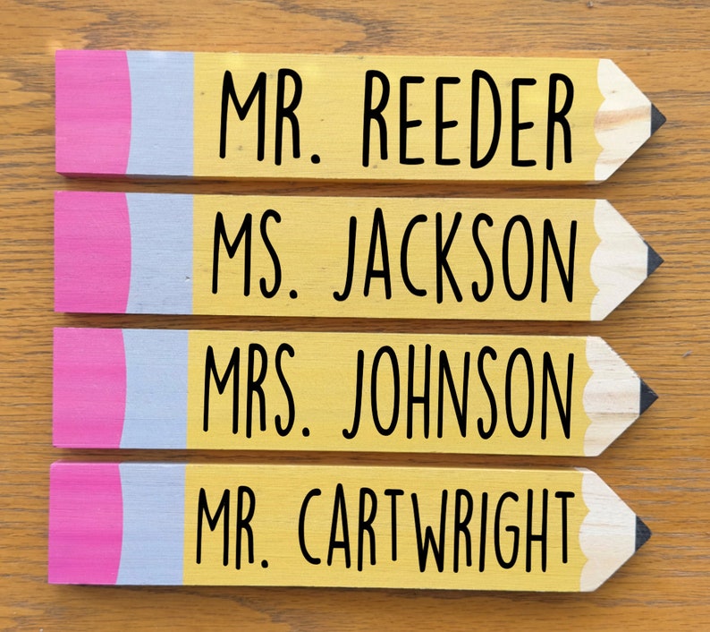 Teacher Pencil, Pencil Name Plate, Teacher Gift, Teacher Name Plate, Teacher Appreciation Gift, Personalized Teacher Pencil, Back To School image 1