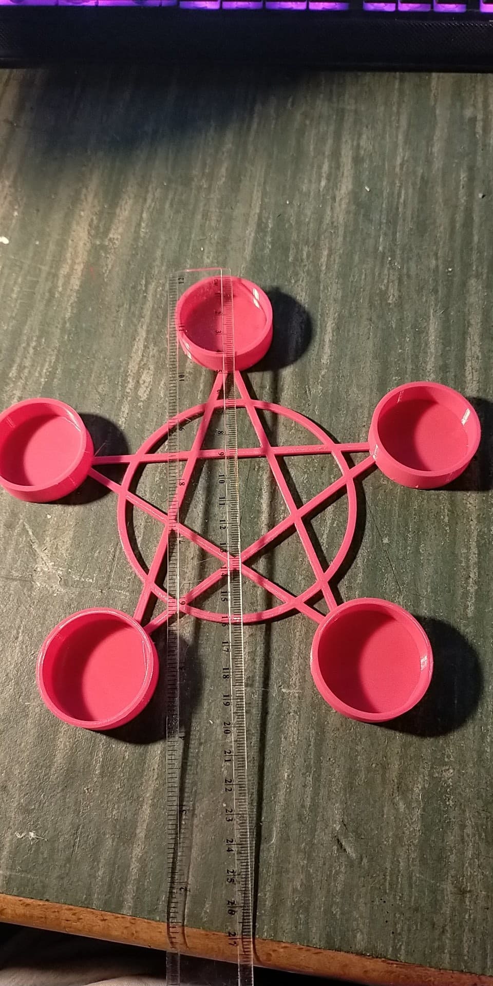 Bougeoir Pentacle ou Pentagramme 4 Modèles Différents Imprimés en 3D