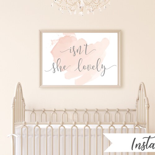 Pink Nursery Wall Decor for Baby Girl Nursery Blush Baby Etsy