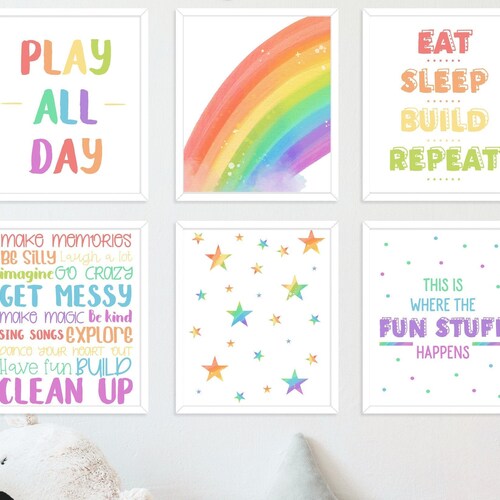 Rainbow Printable Playroom Sign Wall Decor Kids Room - Etsy