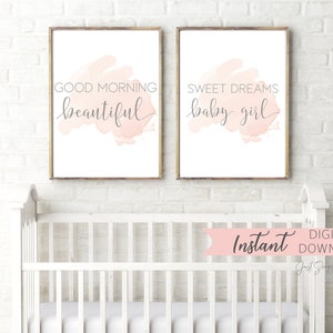 Printable Pink Nursery Wall Decor for Baby Girl Nursery - Blush Floral ...