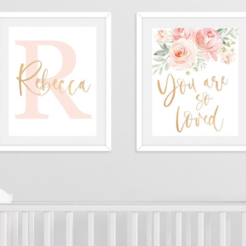 Printable Pink Nursery Wall Decor for Baby Girl Nursery Etsy