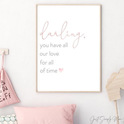 Blush Pink Nursery Decor Printable Nursery Wall Art Blush Etsy