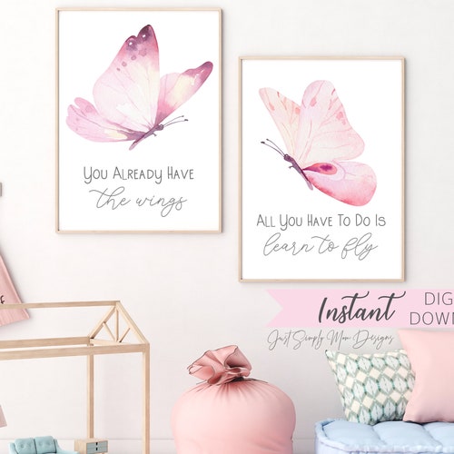 Printable Blush Pink Nursery Wall Decor for Baby Girl Nursery Etsy
