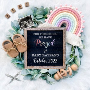 IVF Rainbow Baby Zwangerschap Aankondiging Digitale Download voor Social Media -Miracle Baby Aankondiging-Baby Reveal Board-Digitale Aankondiging