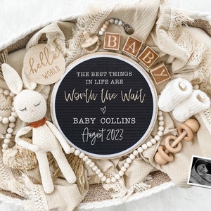 Neutral Pregnancy Announcement Digital Download for Social Media - Baby Announcement Flat Lay - Baby Reveal Board - Announcement to Parents