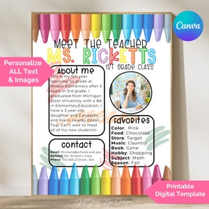 Meet the Teacher Editable Template - Back to School Printable - Open House Teacher Handouts - Teacher Information - Classroom Letter