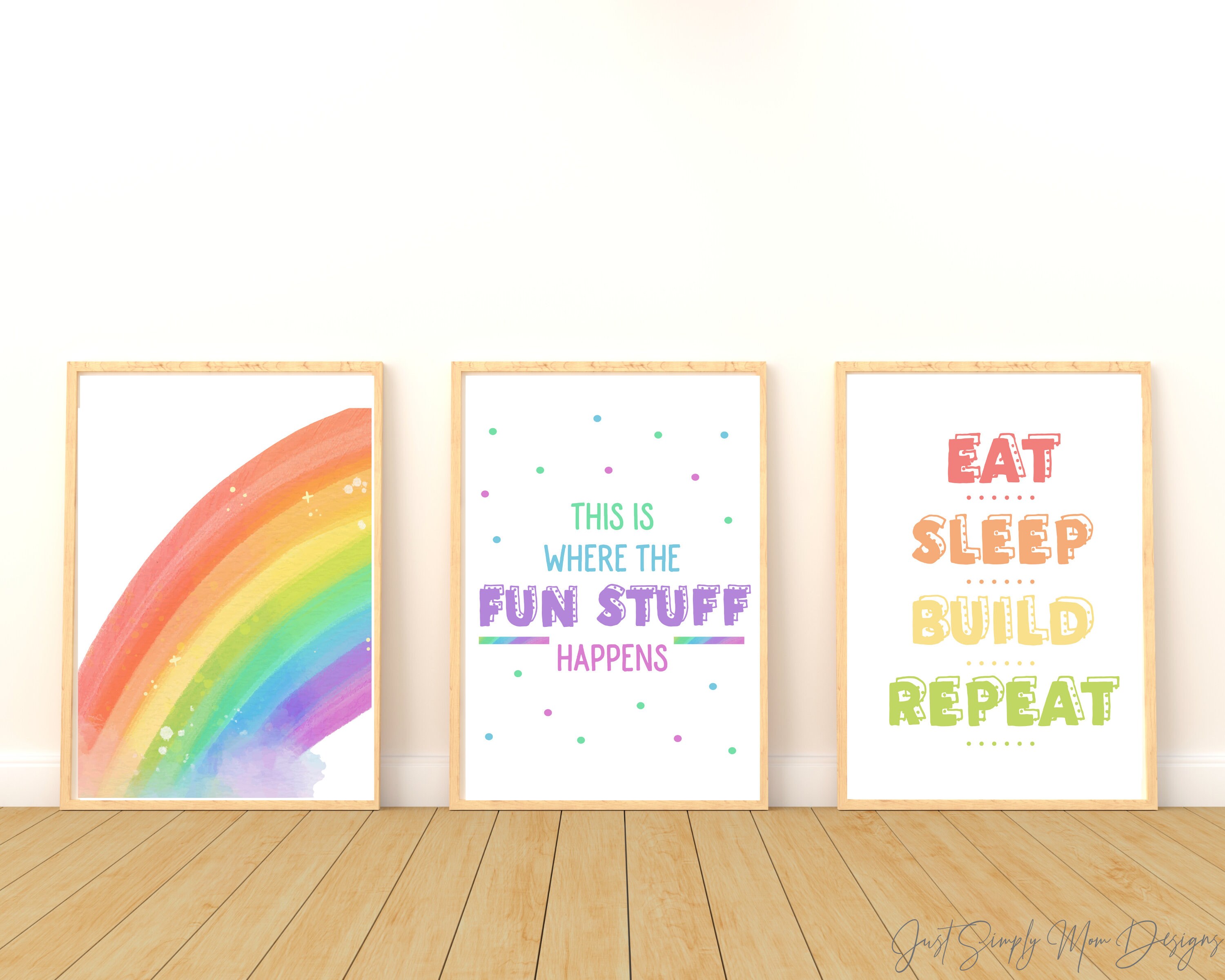 Rainbow Printable Playroom Sign Wall Decor - Kids Room Downloadable ...