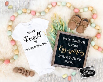 Easter Pregnancy Announcement Digital - Baby Announcement Sign - Eggspecting -  Baby Reveal for Social Media - Spring Pregnancy Announcement