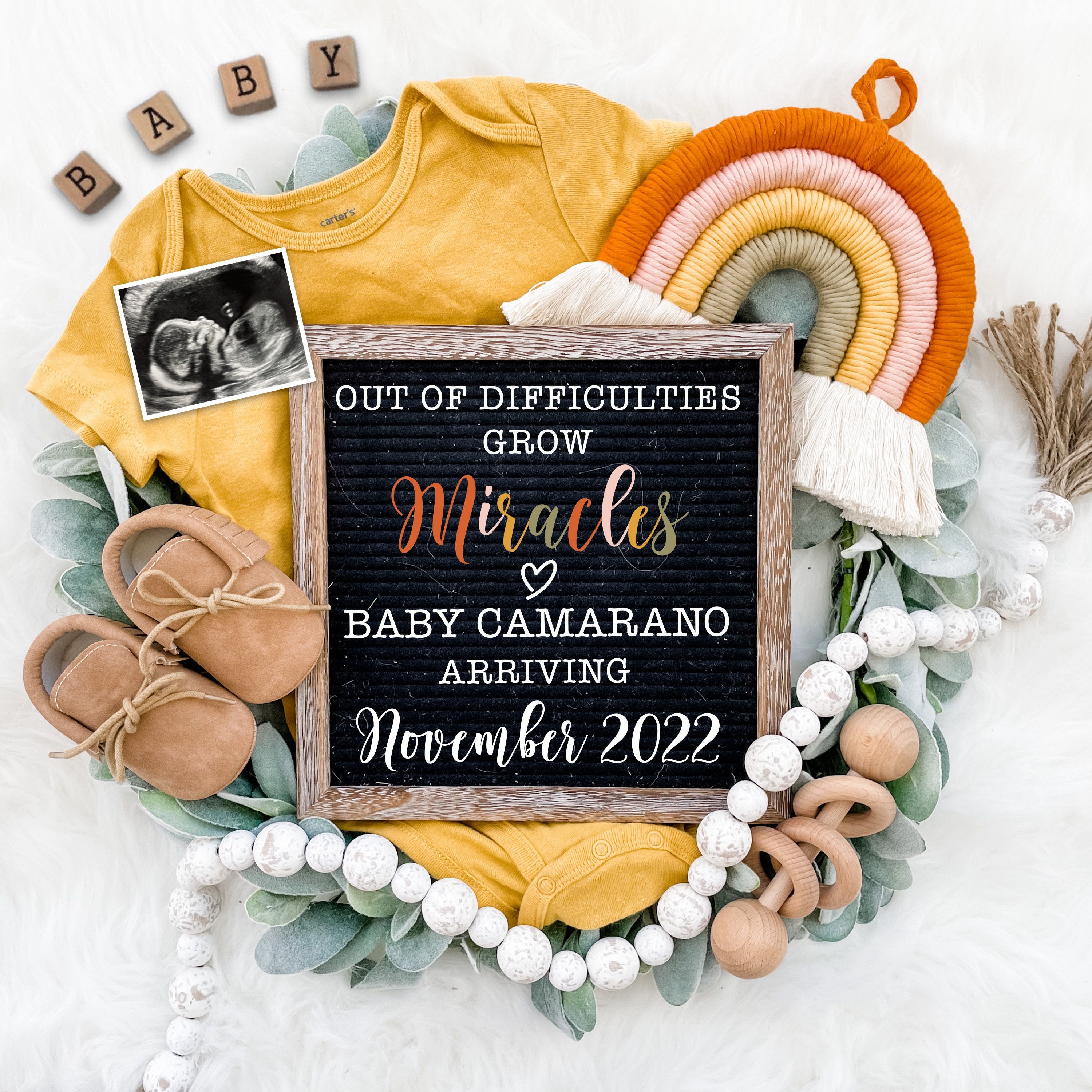 Rainbow Baby Pregnancy Announcement Digital Download for Etsy