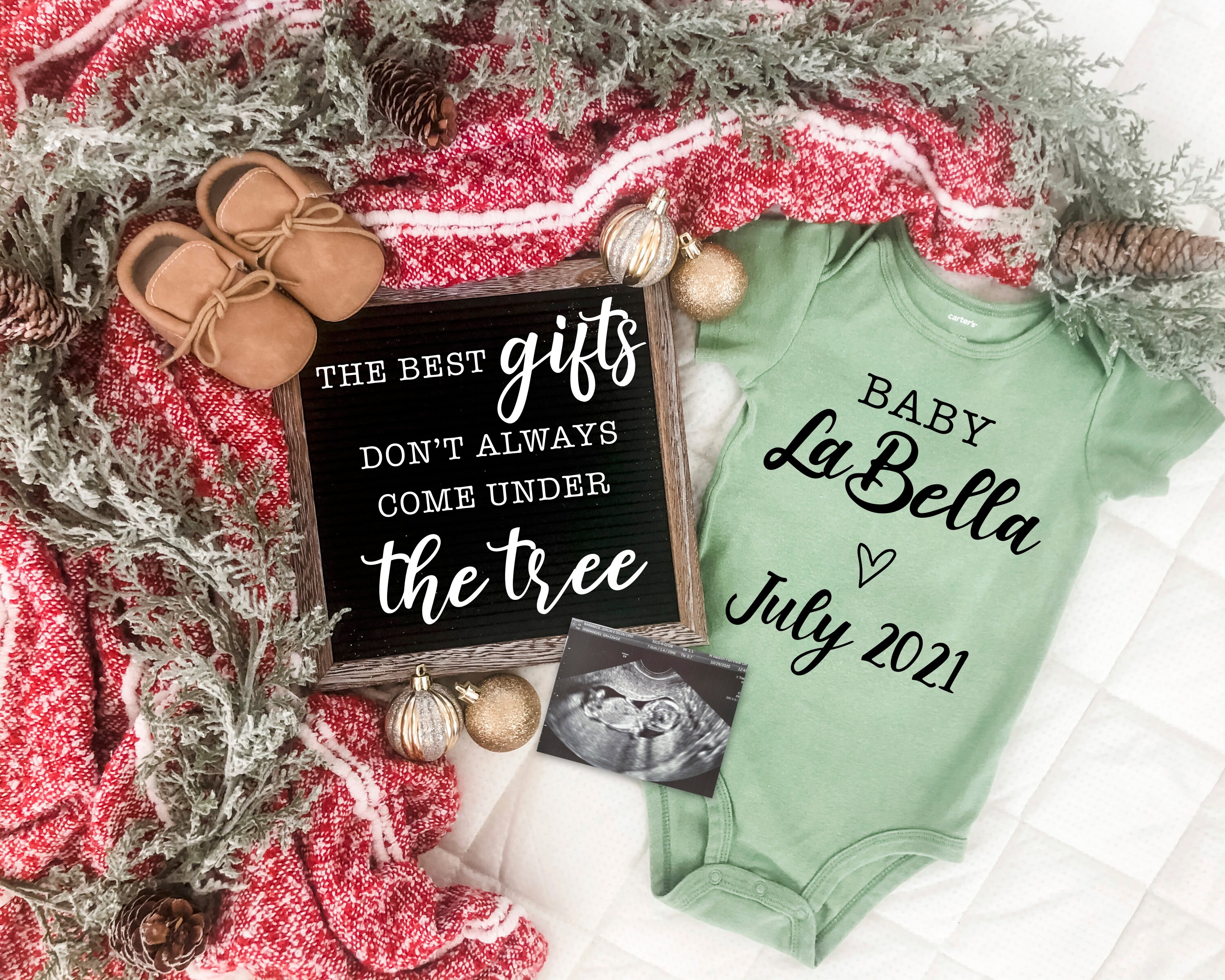 Download Christmas Digital Pregnancy Announcement For Social Media Etsy
