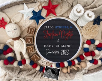 Patriotic Fourth of July Pregnancy Announcement Digital Download for Social Media -Baby Announcement- America -July 4th - Memorial Day