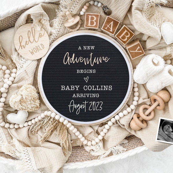 Neutral Pregnancy Announcement Digital Download for Social Media - Baby Announcement Flat Lay - Baby Reveal Board - Announcement to Parents