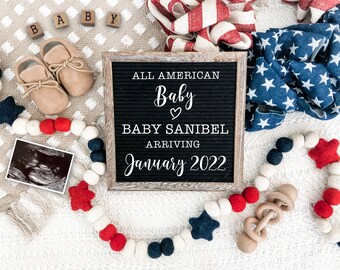 Fourth of July Pregnancy Announcement Digital Download for Social Media -Baby Announcement-July 4th - Baby Reveal - Patriotic - Memorial Day