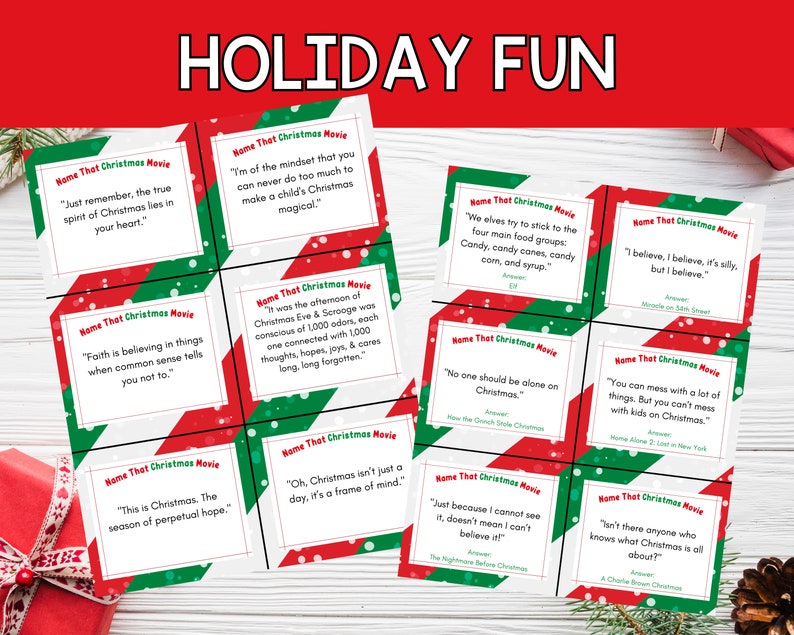 Christmas Movie Game Printable