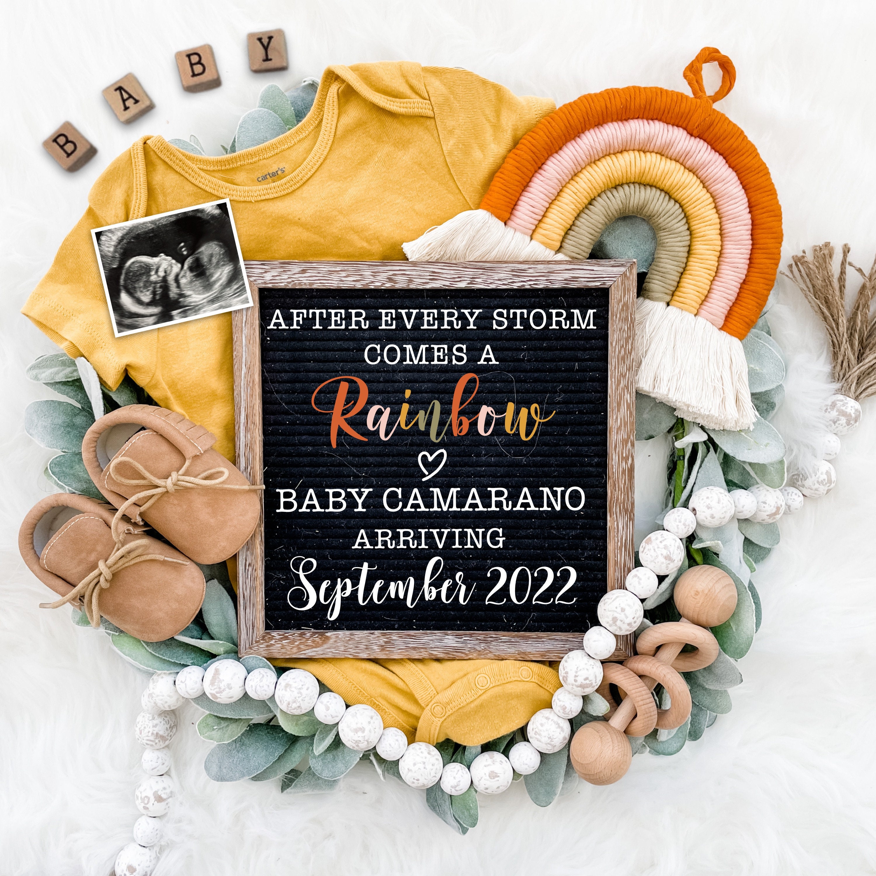 Rainbow Baby Pregnancy Announcement Digital Download for Etsy