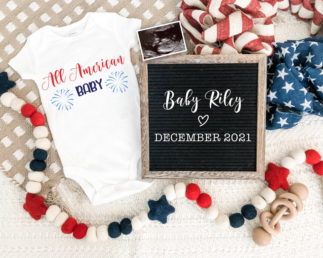 July 4th Pregnancy Announcement Digital Download for Social Media -baby ...
