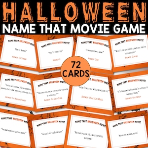 Printable Halloween Movie Games | Name the Scary Movie Game | Adult and Family Game | Halloween Party Game | Spooky Game |  Instant Download
