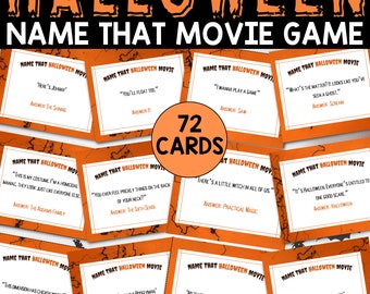 Printable Halloween Movie Games | Name the Scary Movie Game | Adult and Family Game | Halloween Party Game | Spooky Game |  Instant Download