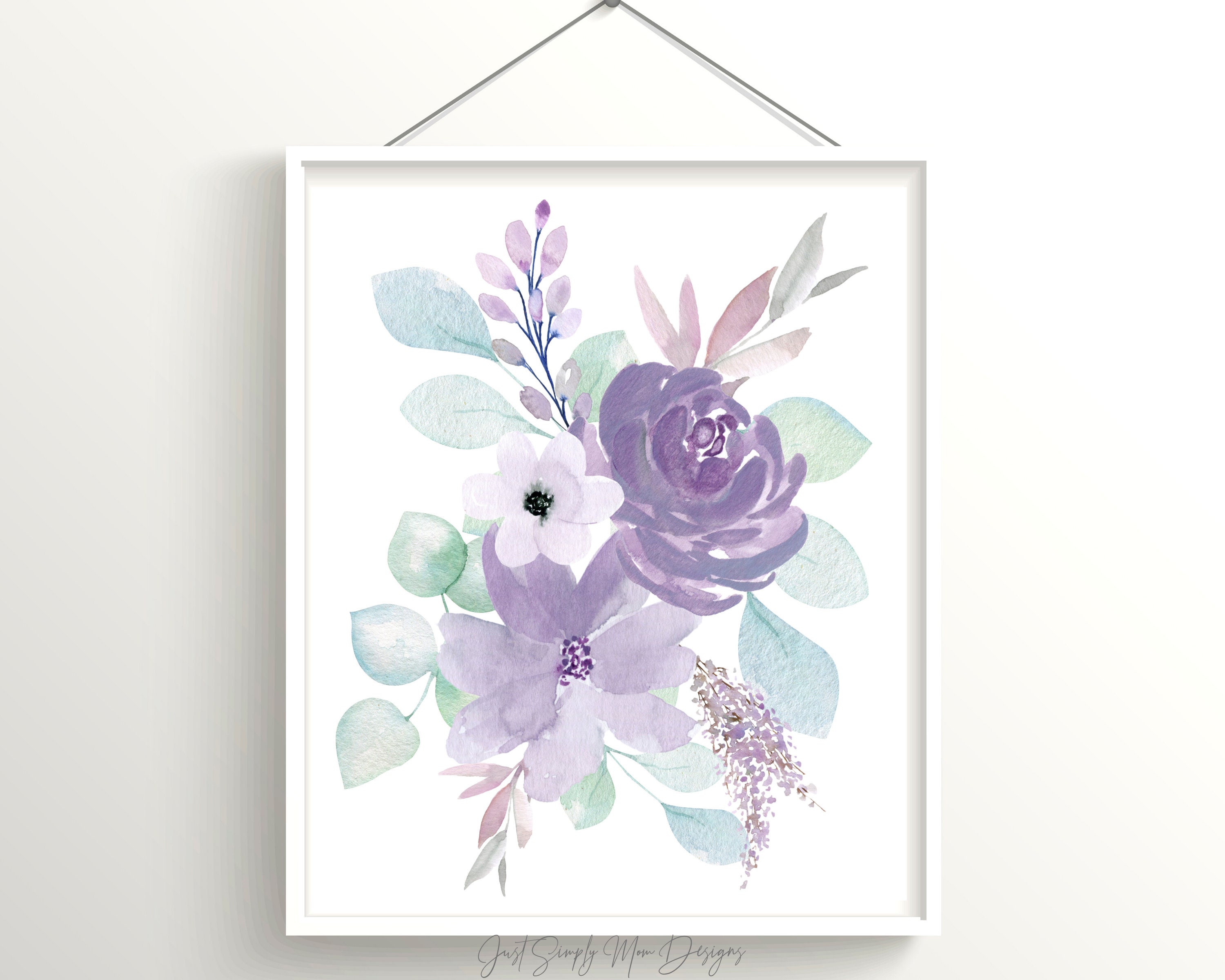 Purple Nursery Wall Decor for Baby Girl Nurseryfloral Etsy Canada