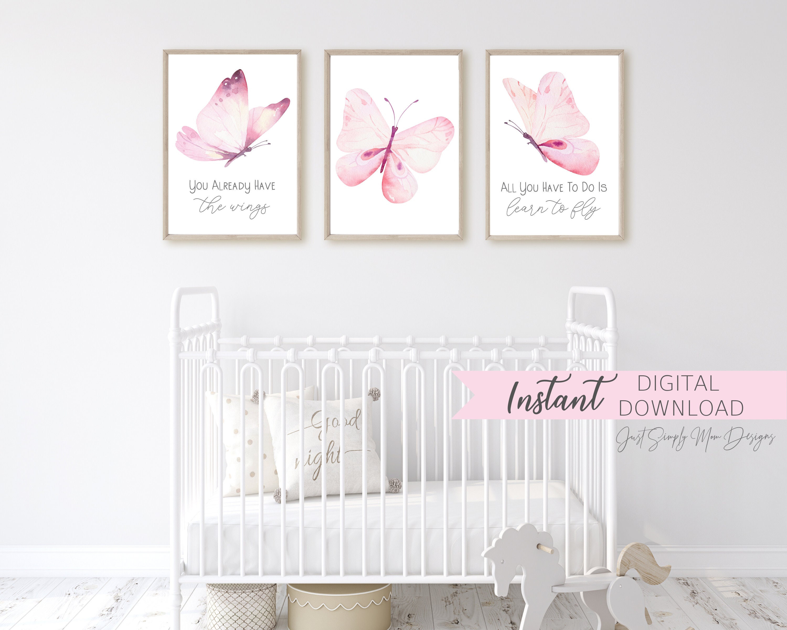 Printable Pink Nursery Wall Decor for Baby Girl Nursery Etsy