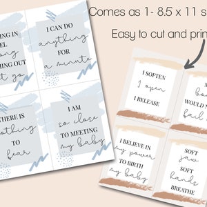 Birth Affirmation Cards Birth Mantras for Childbirth, Home birth, Labor & Delivery, Natural Birth, Strong Mom Digital Download to Laminate image 9