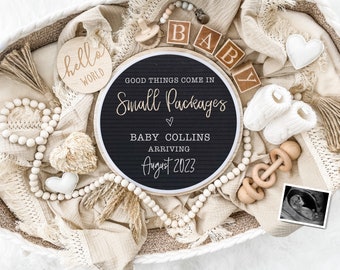 Neutral Pregnancy Announcement Digital Download for Social Media - Baby Announcement Flat Lay - Baby Reveal Board - Announcement to Parents