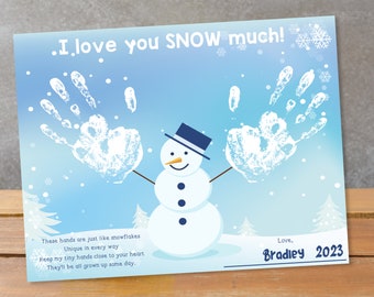 Preschool Winter Handprint Craft - Printable Preschool Activity - Baby, Toddler Activity- School Memories - Snowman Printable Art Craft