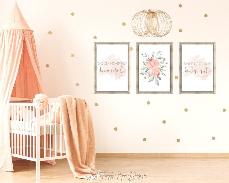 Printable Pink Nursery Wall Decor for Baby Girl Nursery Etsy